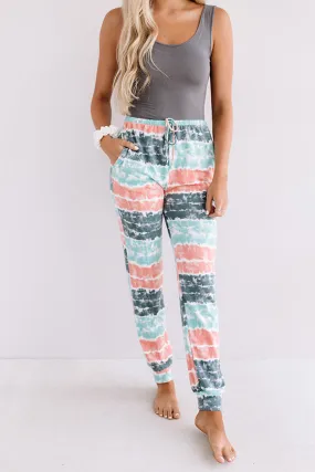 Here And There Tie Dye Joggers In Ocean Wave