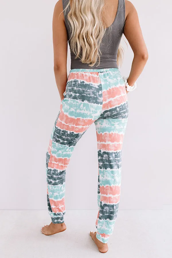 Here And There Tie Dye Joggers In Ocean Wave