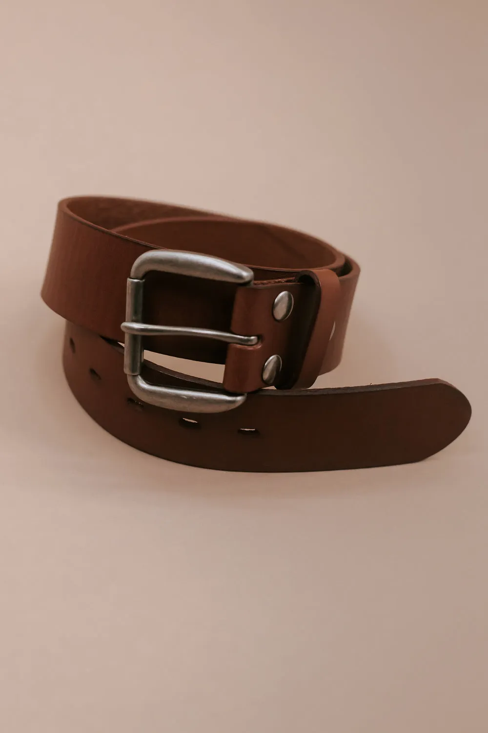 Hobo Leather Belt, Tan Rustic