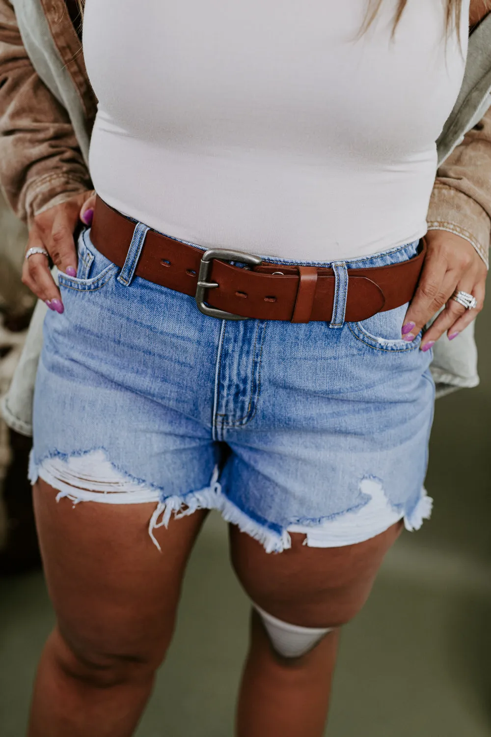 Hobo Leather Belt, Tan Rustic