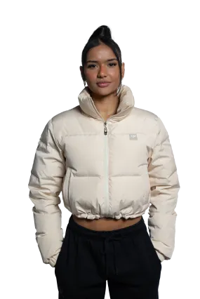 Horizon Cropped Puffer Jacket - Beige