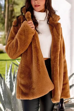 I Got Love Camel Faux Fur Coat