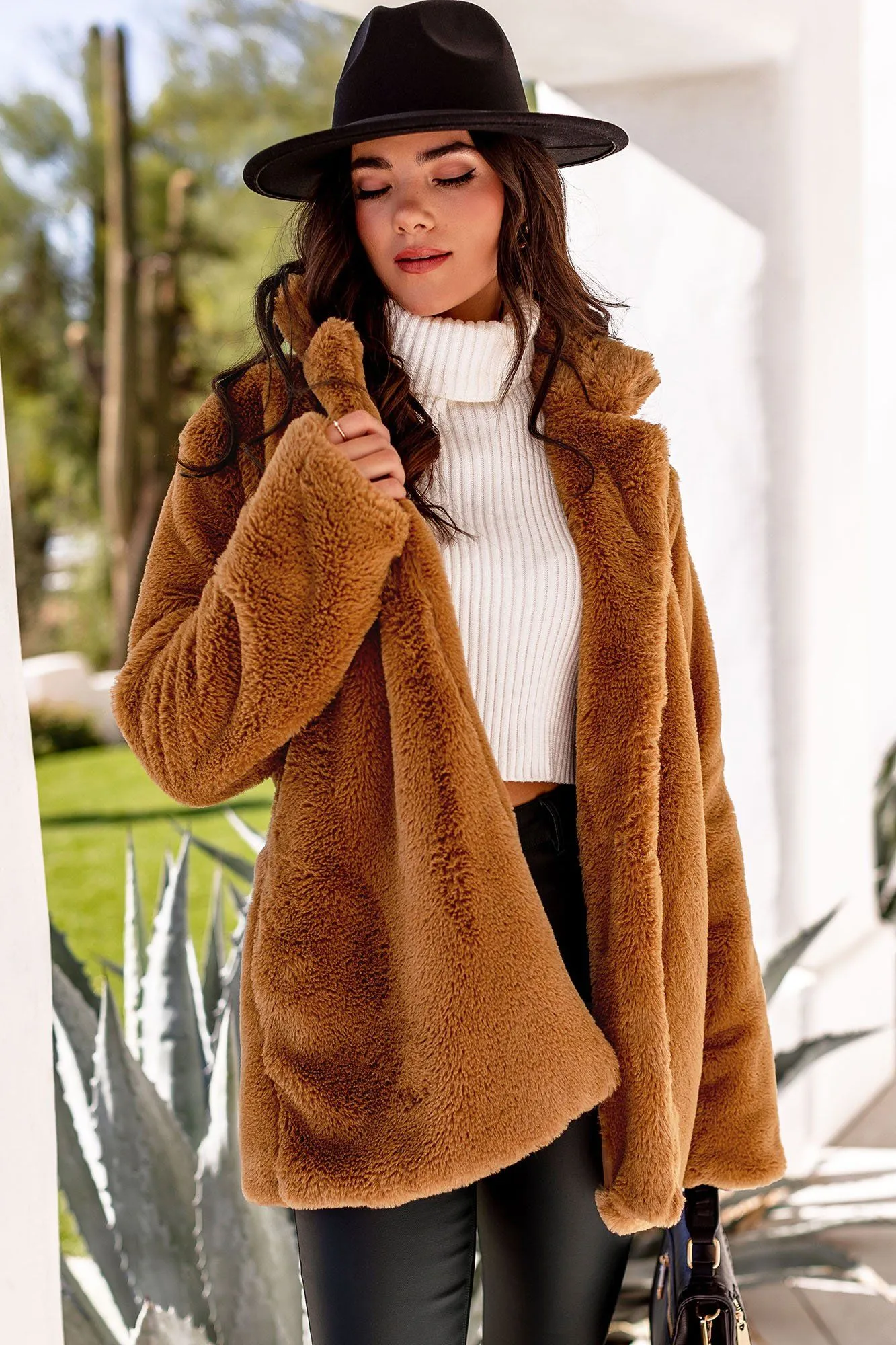 I Got Love Camel Faux Fur Coat