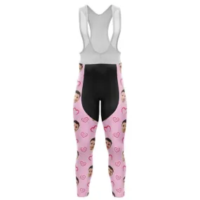 I heart you Custom Face Bib Pants (pink)