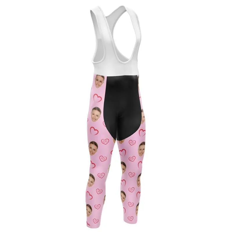 I heart you Custom Face Bib Pants (pink)