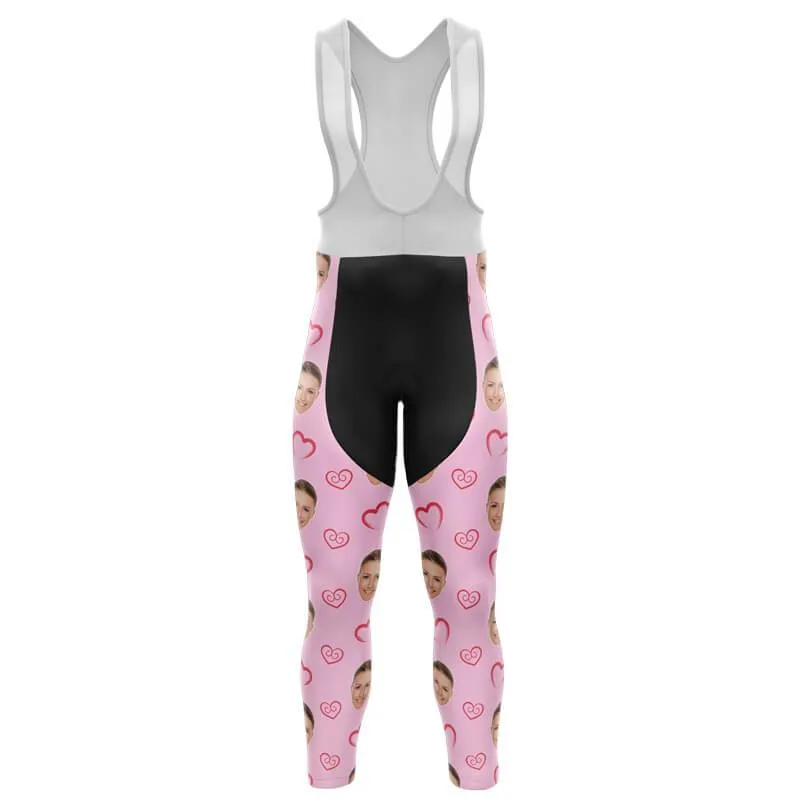 I heart you Custom Face Bib Pants (pink)