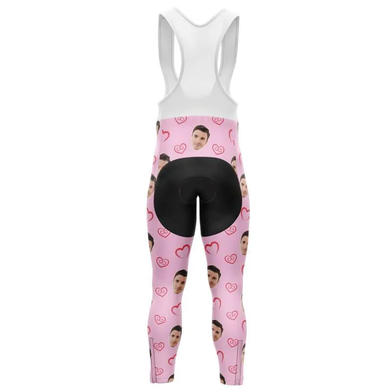 I heart you Custom Face Bib Pants (pink)