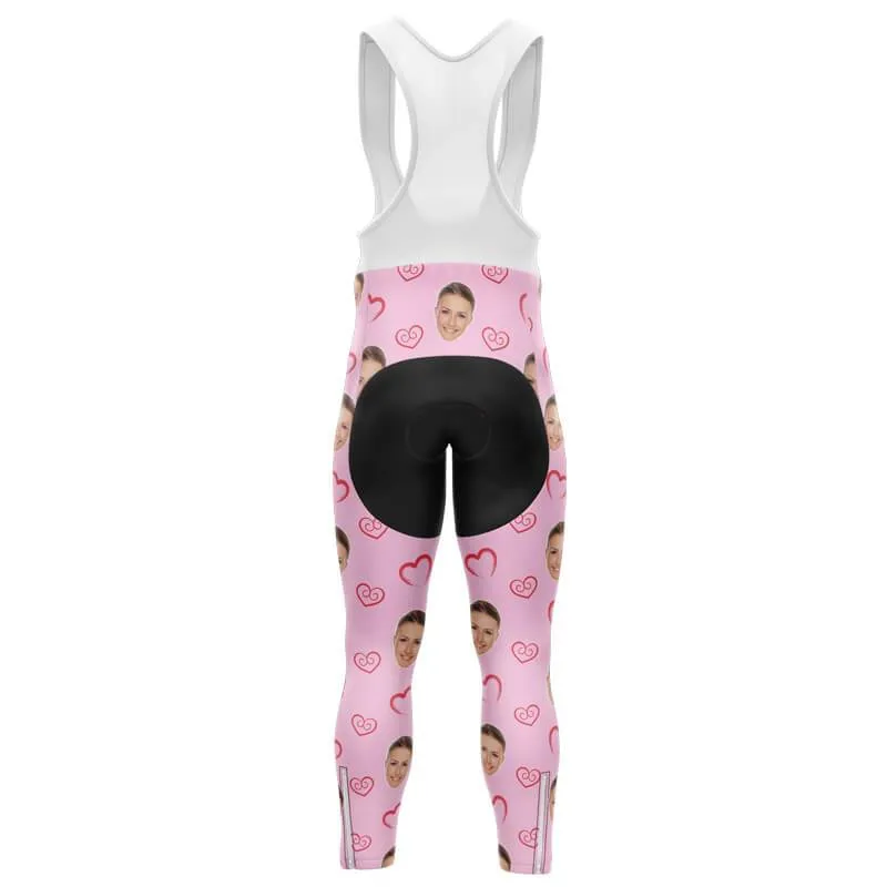 I heart you Custom Face Bib Pants (pink)