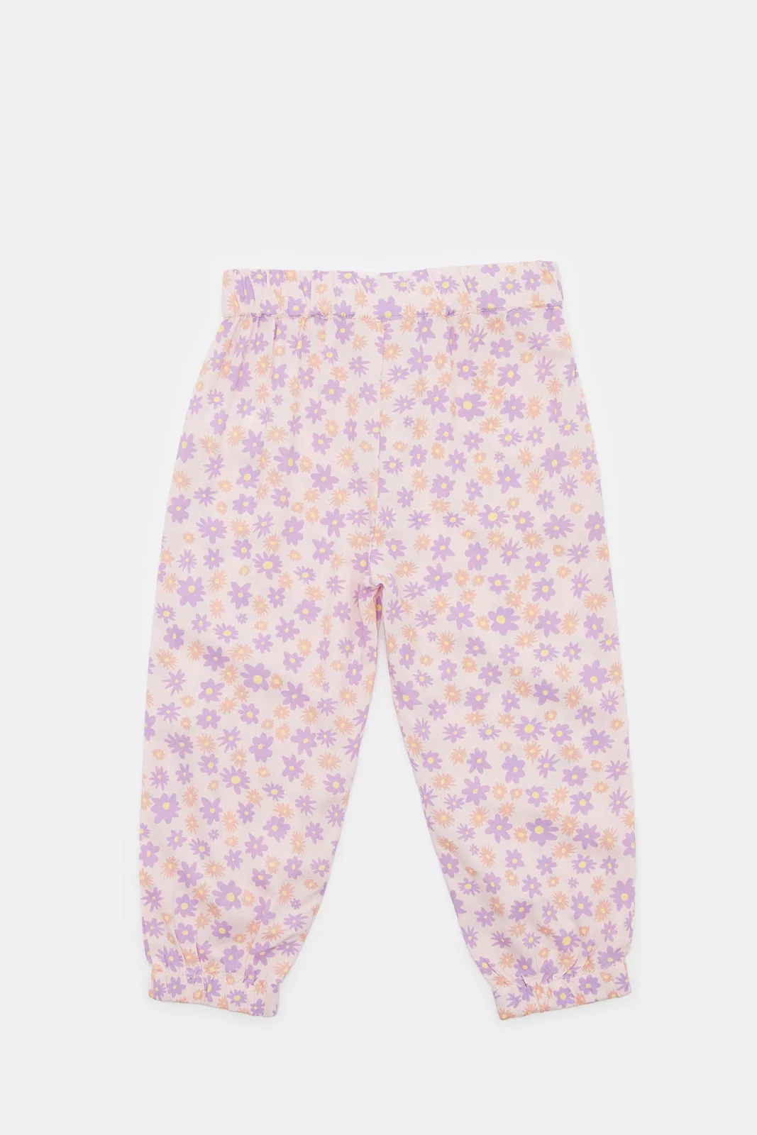 Infant Girls Lilac Floral Printed Harem