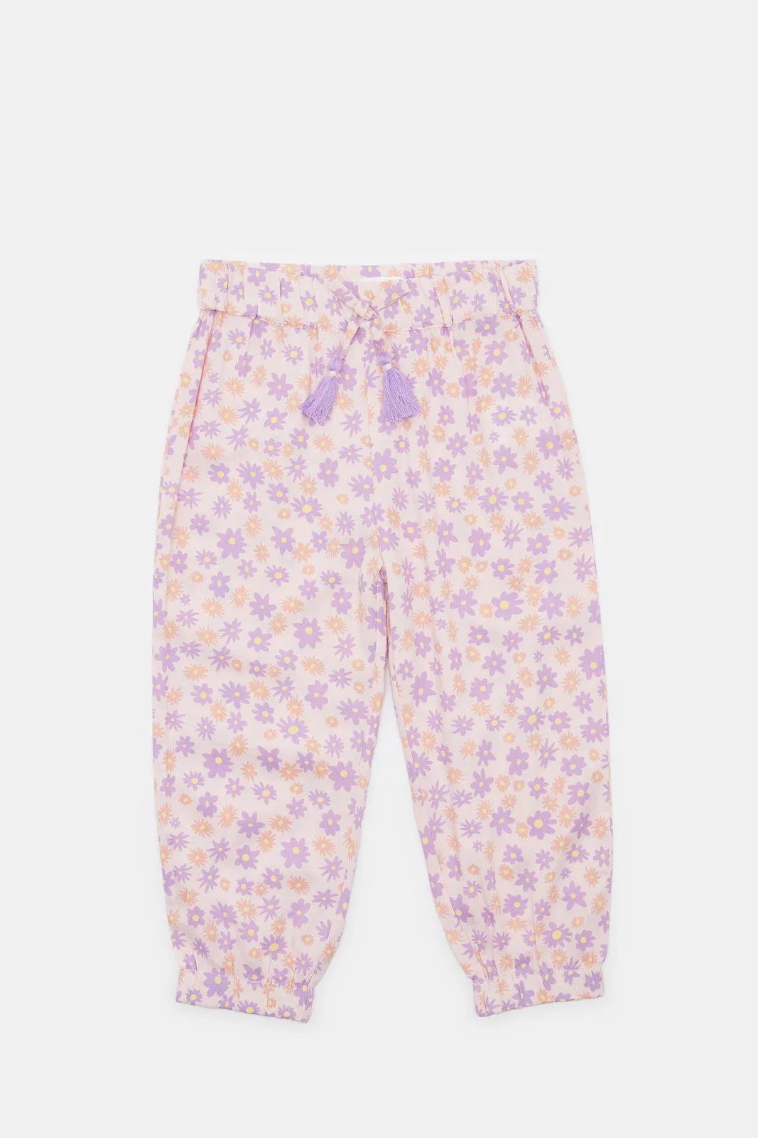 Infant Girls Lilac Floral Printed Harem