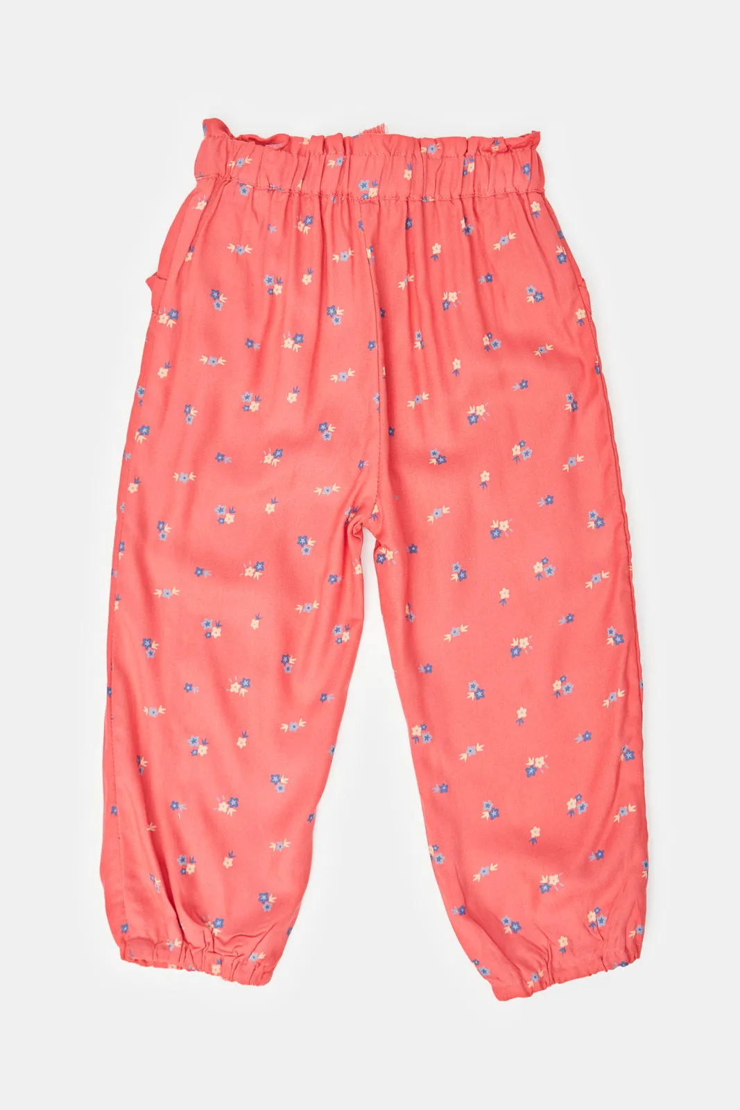 Infant Girls Red Floral All Over Print Trousers