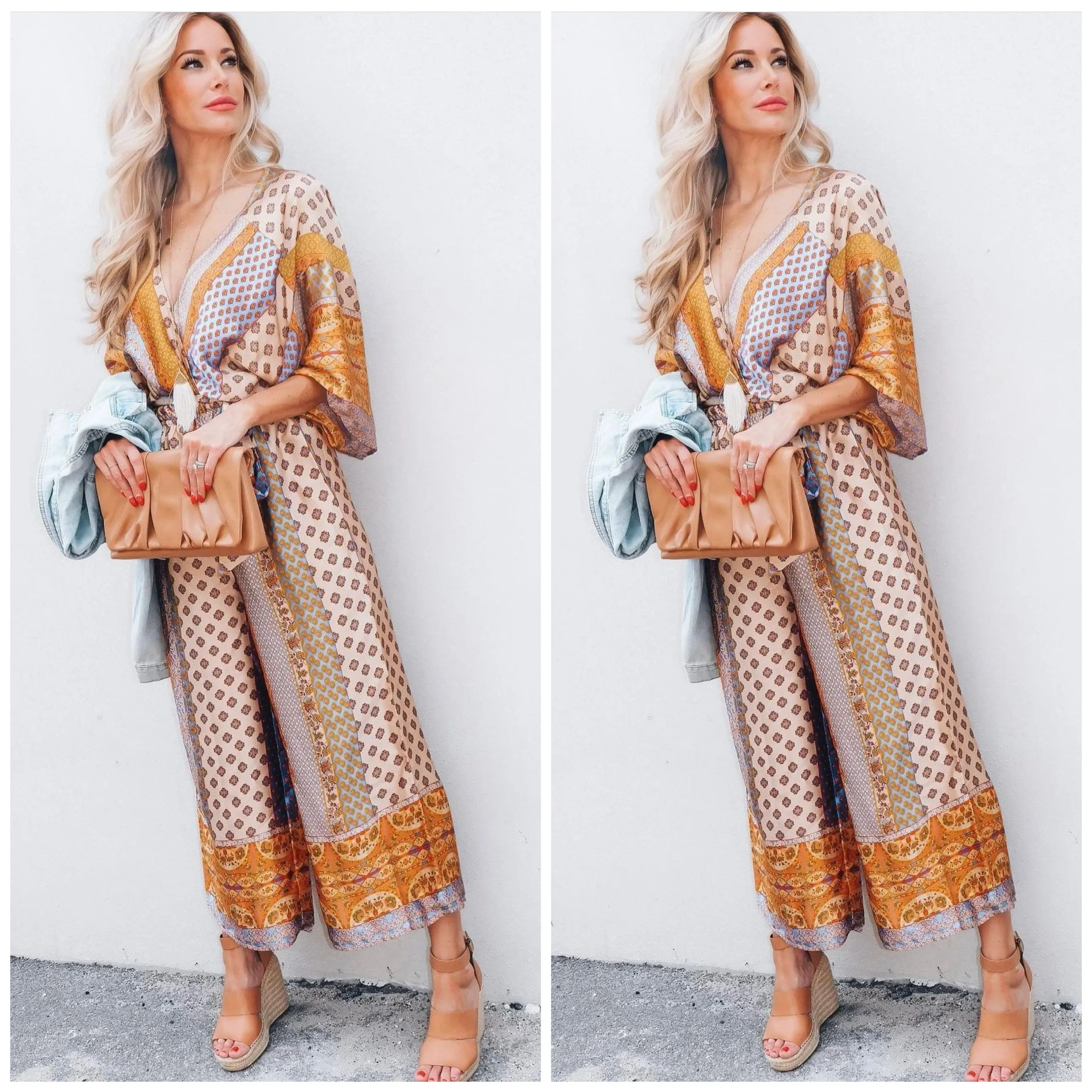 Ingrid Paisley Border Print Jumpsuit