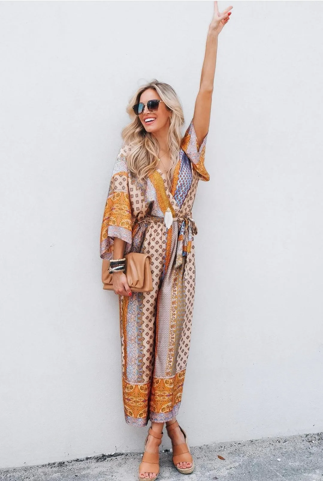 Ingrid Paisley Border Print Jumpsuit