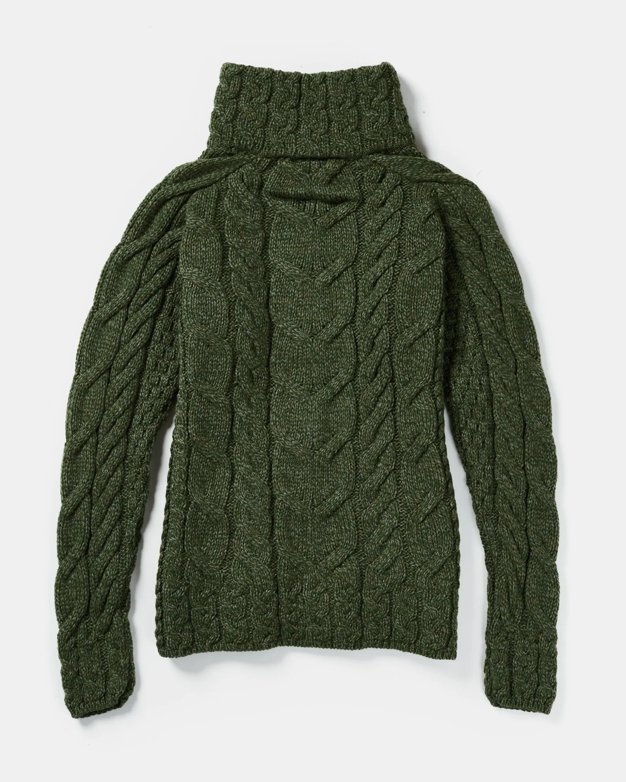 Irish Shaped Mock Turtleneck Cardigan