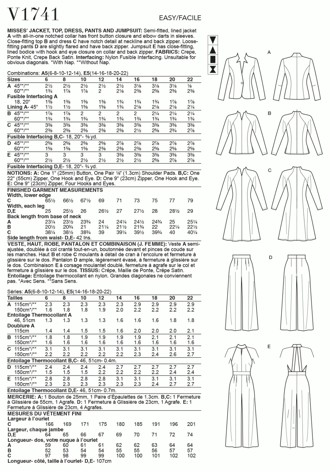 JUMPSUIT/TROUSERS/JACKET - V1741