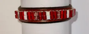 Just Fur Fun- Leather Bracelet (Hot Tamale)