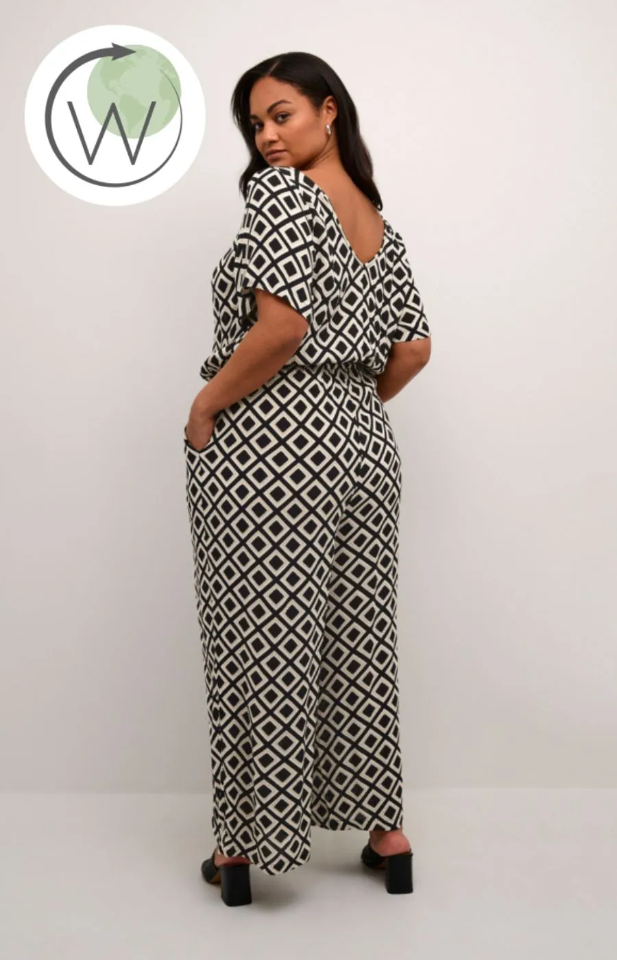 Kaffe Curve Ami Jumpsuit in Diamond Print