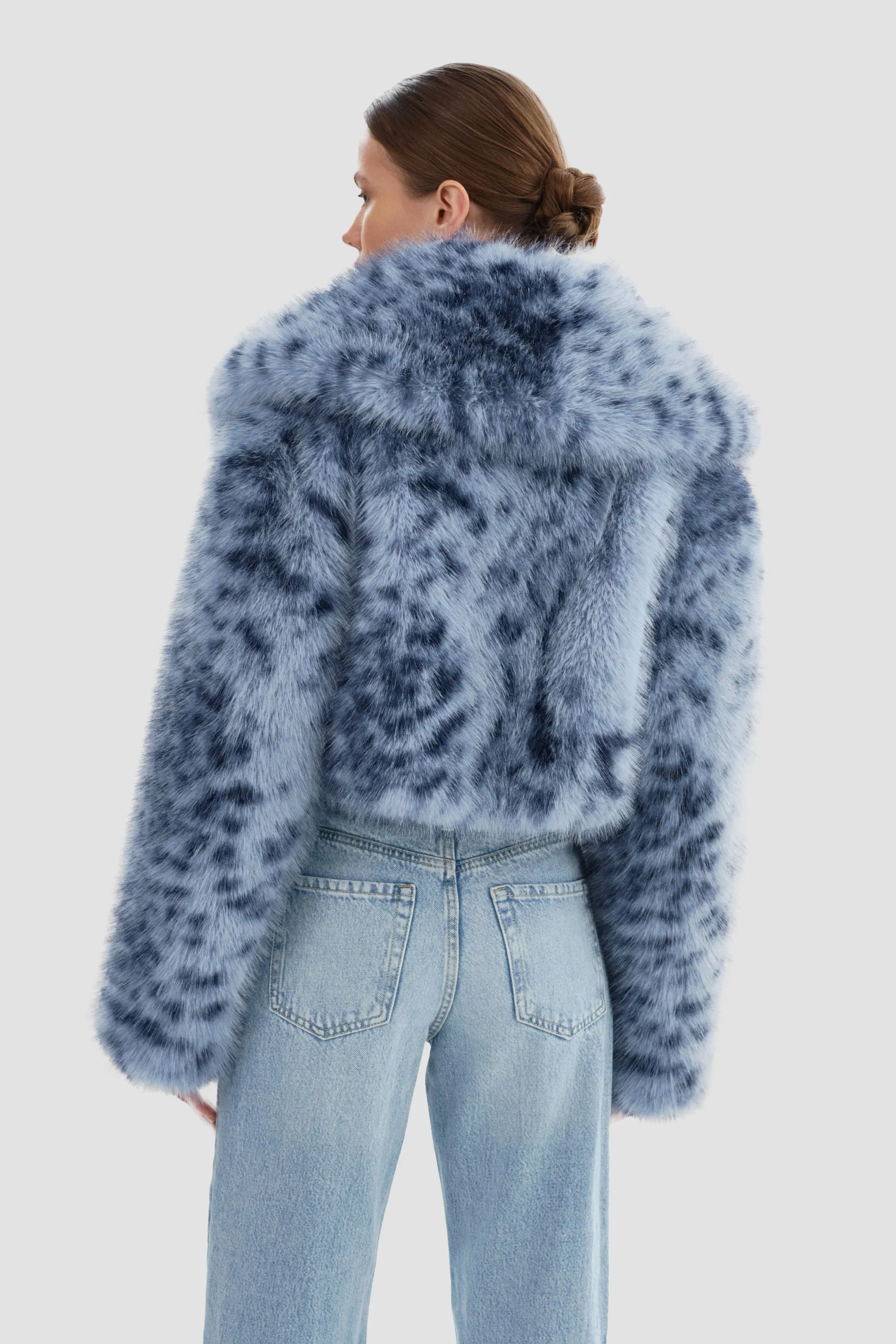 LAMARQUE Women's Danika Leo Faux Fur Crop Jacket