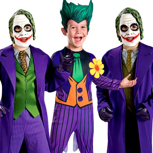 Licensed Joker Boys Halloween Fancy Dress Costumes