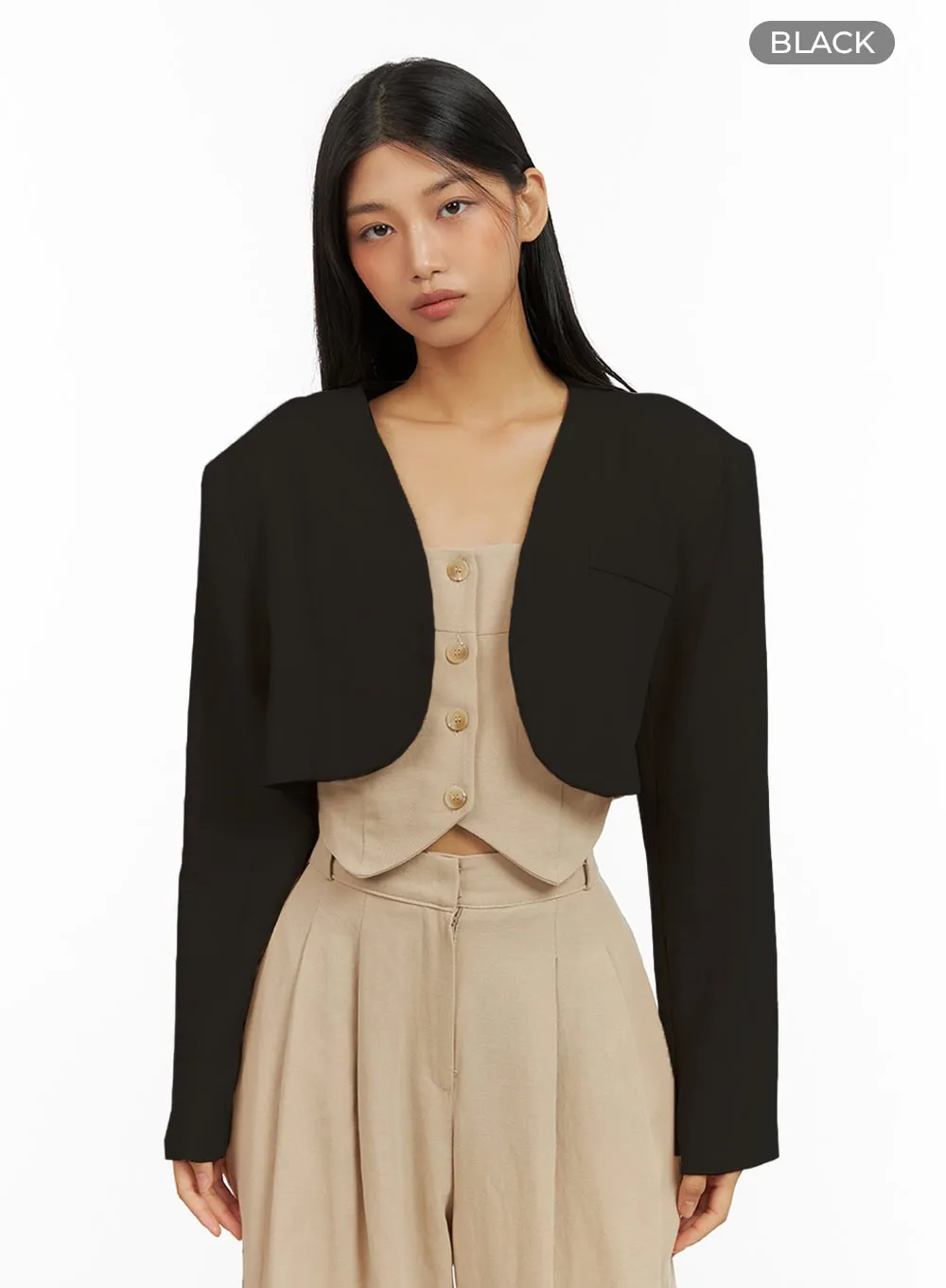 Linen Bolero Jacket IU412