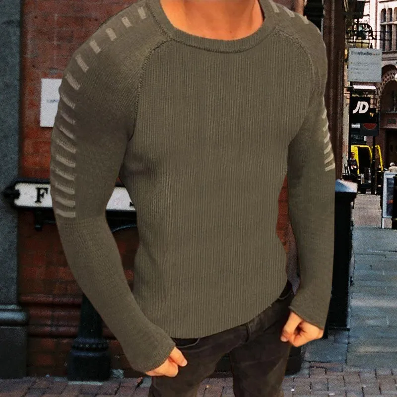 Long-sleeved Crewneck Knitted Sweater