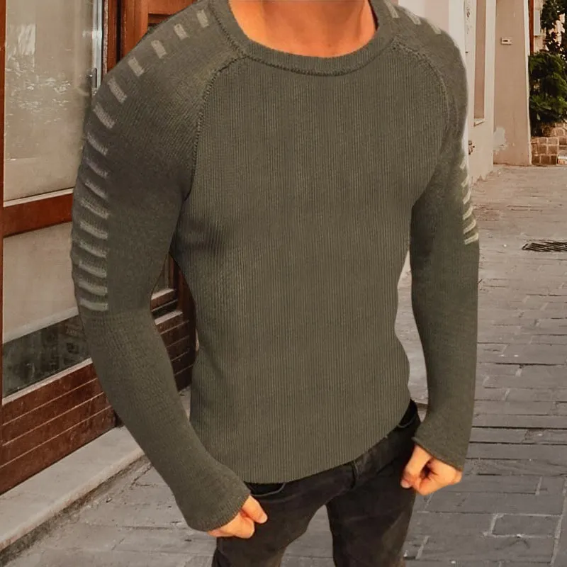 Long-sleeved Crewneck Knitted Sweater