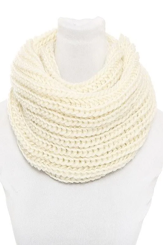 Loose Knit Infinity Winter Scarf