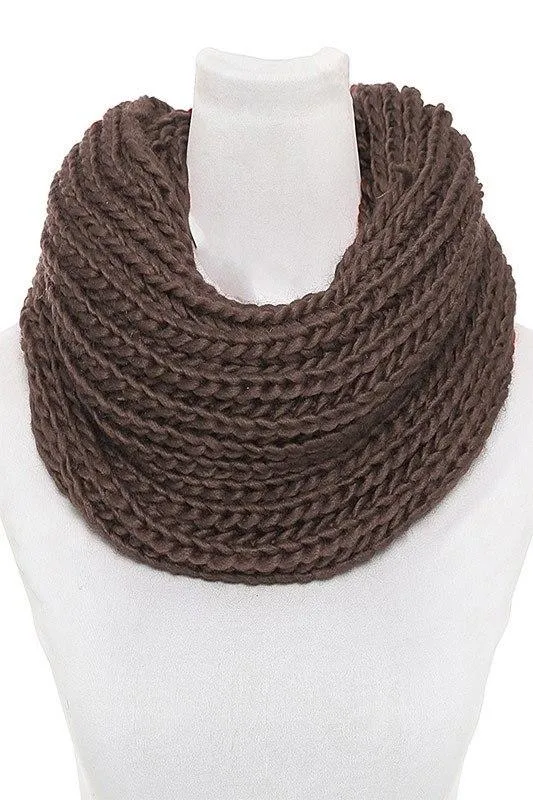 Loose Knit Infinity Winter Scarf