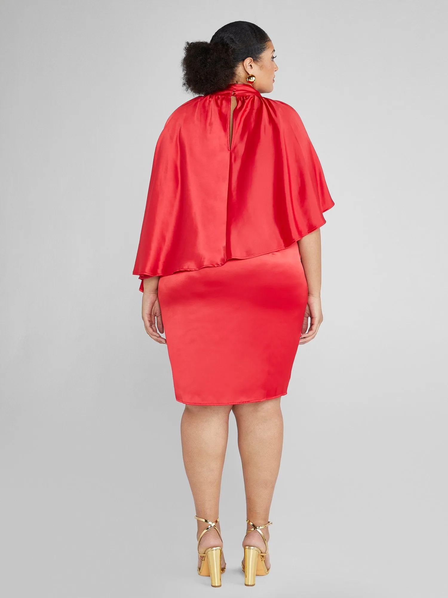 Luanne Satin Cape Dress