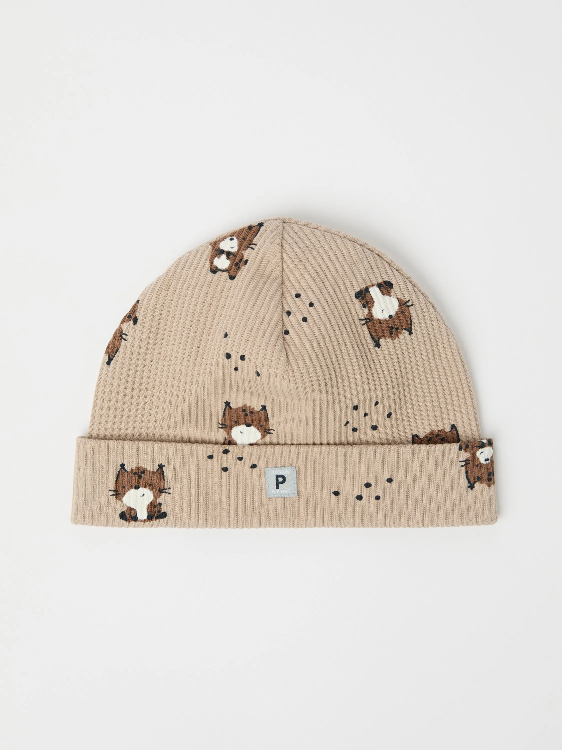 Lynx Print Baby Beanie Hat