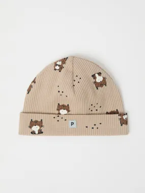 Lynx Print Baby Beanie Hat