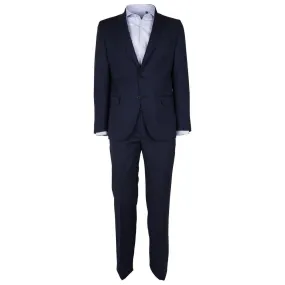 Made in Italy Blue Virgin Wool Mens Suit