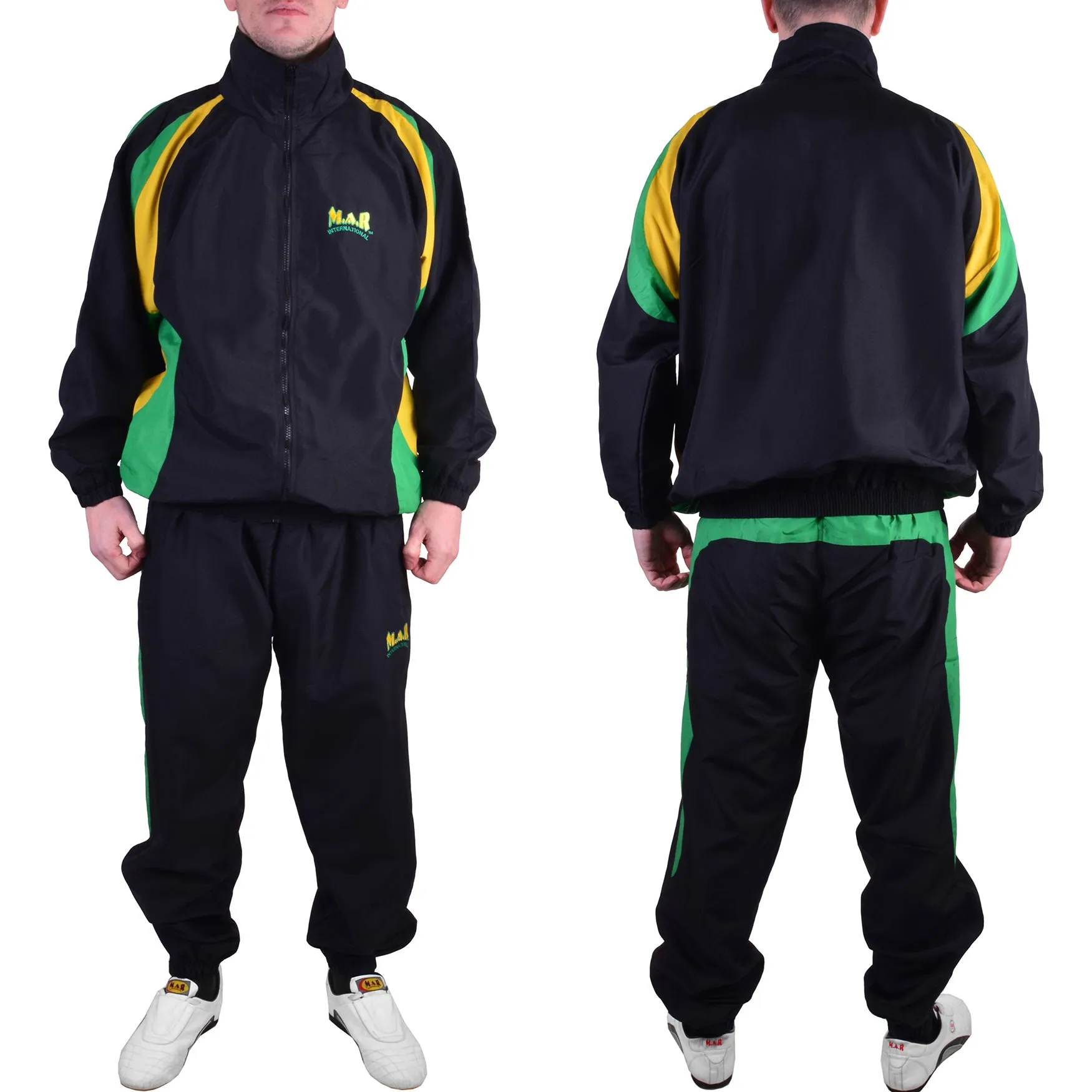 MAR-444 | Black, Green & Yellow Vintage Styled Tracksuit