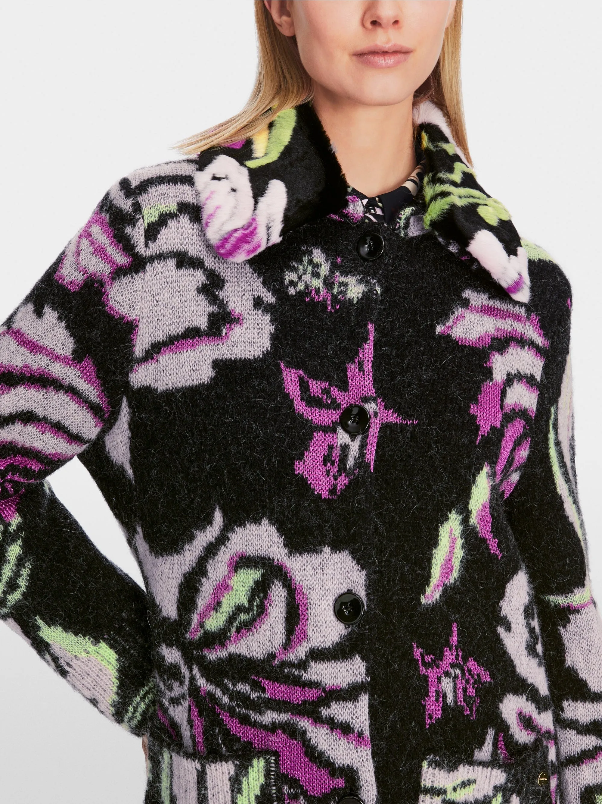 Marc Cain Knit Coat Floral Print