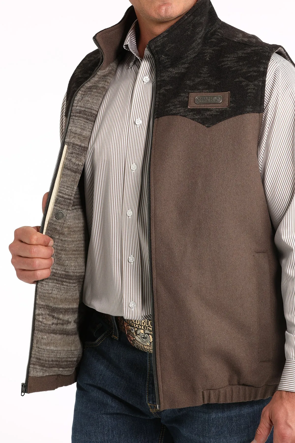 Men's Cinch Concealed Carry Brown Wooly Vest - MWV1543011