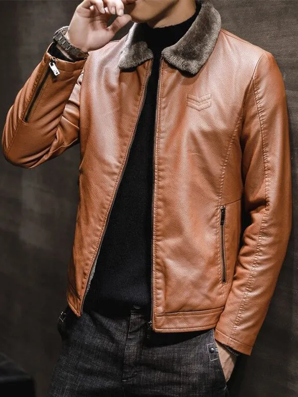 Men's Fur All-in-one Warm Leather Jacket