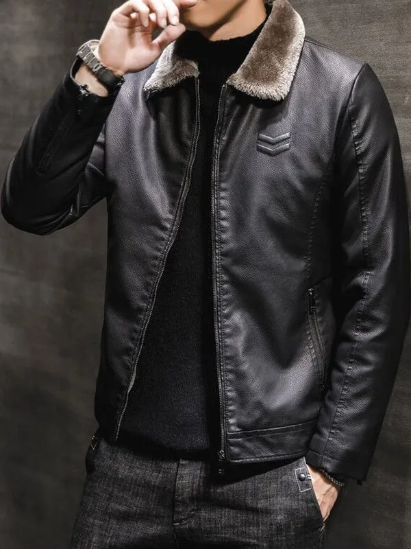 Men's Fur All-in-one Warm Leather Jacket