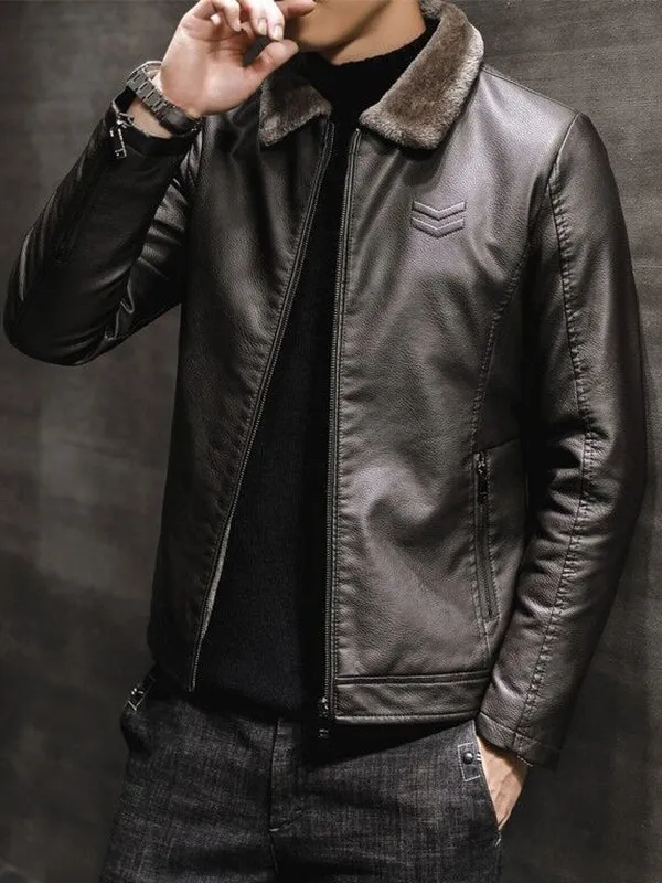 Men's Fur All-in-one Warm Leather Jacket