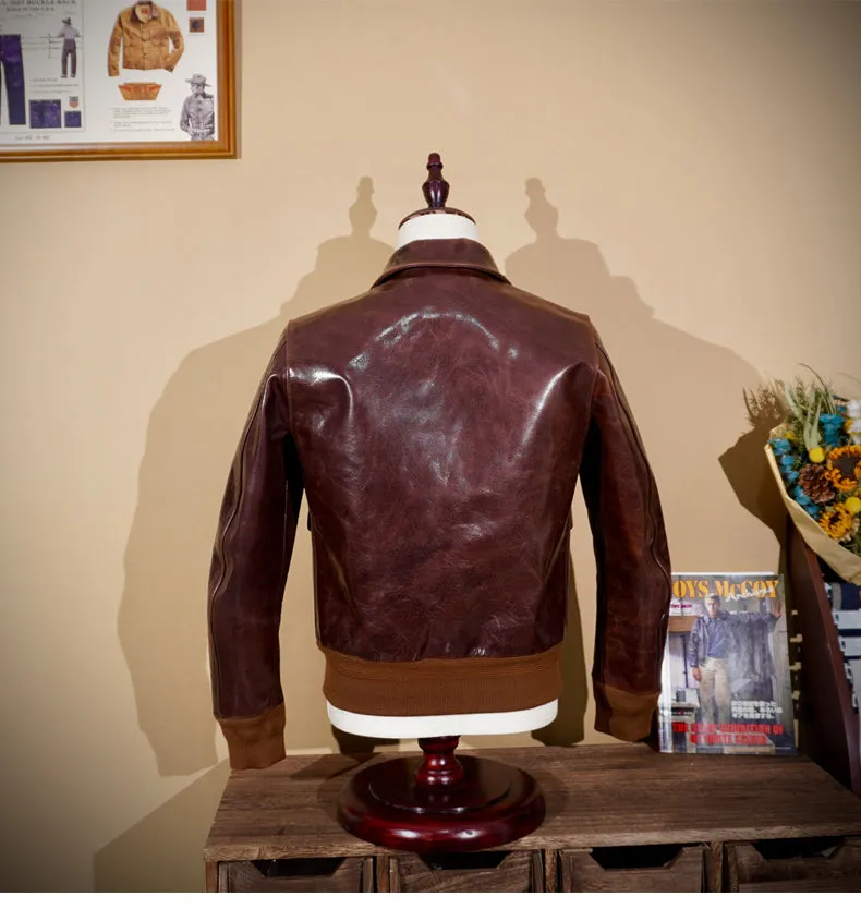 Men's Type A-2 Flight Leather Coat Tan