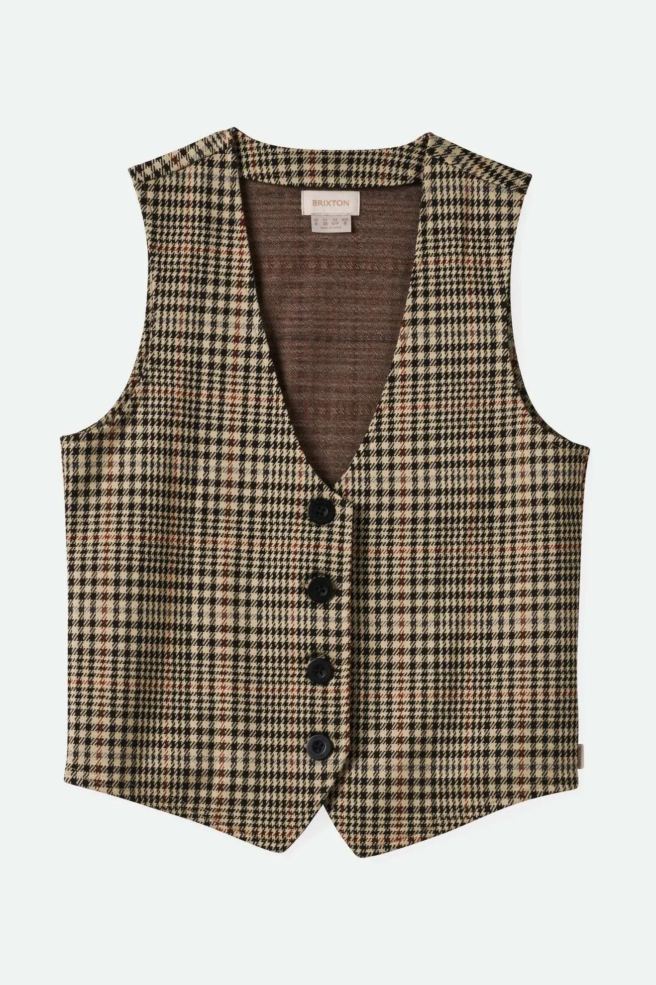 Menswear Plaid Leisure Vest - Winter White/Black Plaid