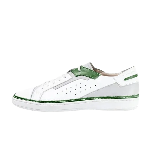 MMS LEATHER GREEN WHITE Italian Racer SNEAKER