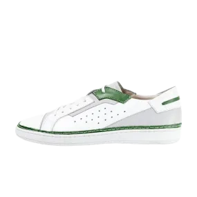 MMS LEATHER GREEN WHITE Italian Racer SNEAKER