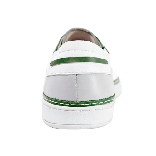 MMS LEATHER GREEN WHITE Italian Racer SNEAKER