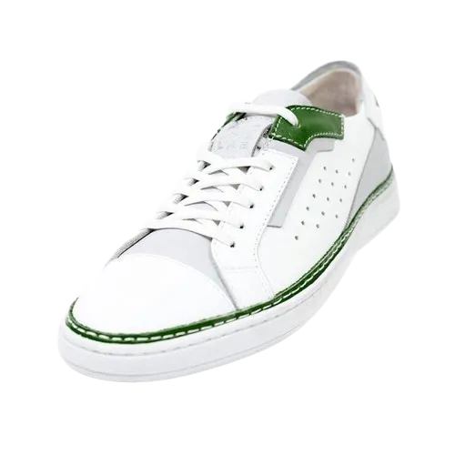 MMS LEATHER GREEN WHITE Italian Racer SNEAKER