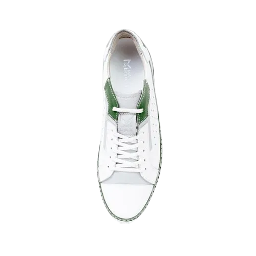 MMS LEATHER GREEN WHITE Italian Racer SNEAKER