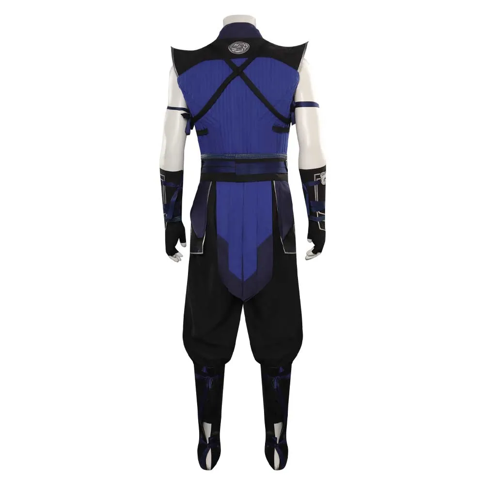 Mortal Kombat Sub-Zero Blue Top Pants Mask Full Outfits Party Carnival Halloween Cosplay Costume