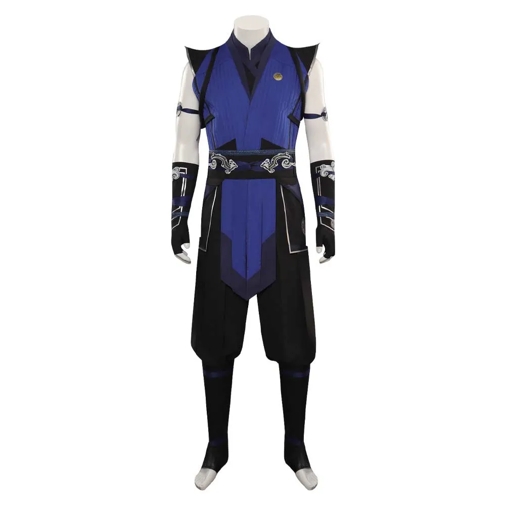 Mortal Kombat Sub-Zero Blue Top Pants Mask Full Outfits Party Carnival Halloween Cosplay Costume