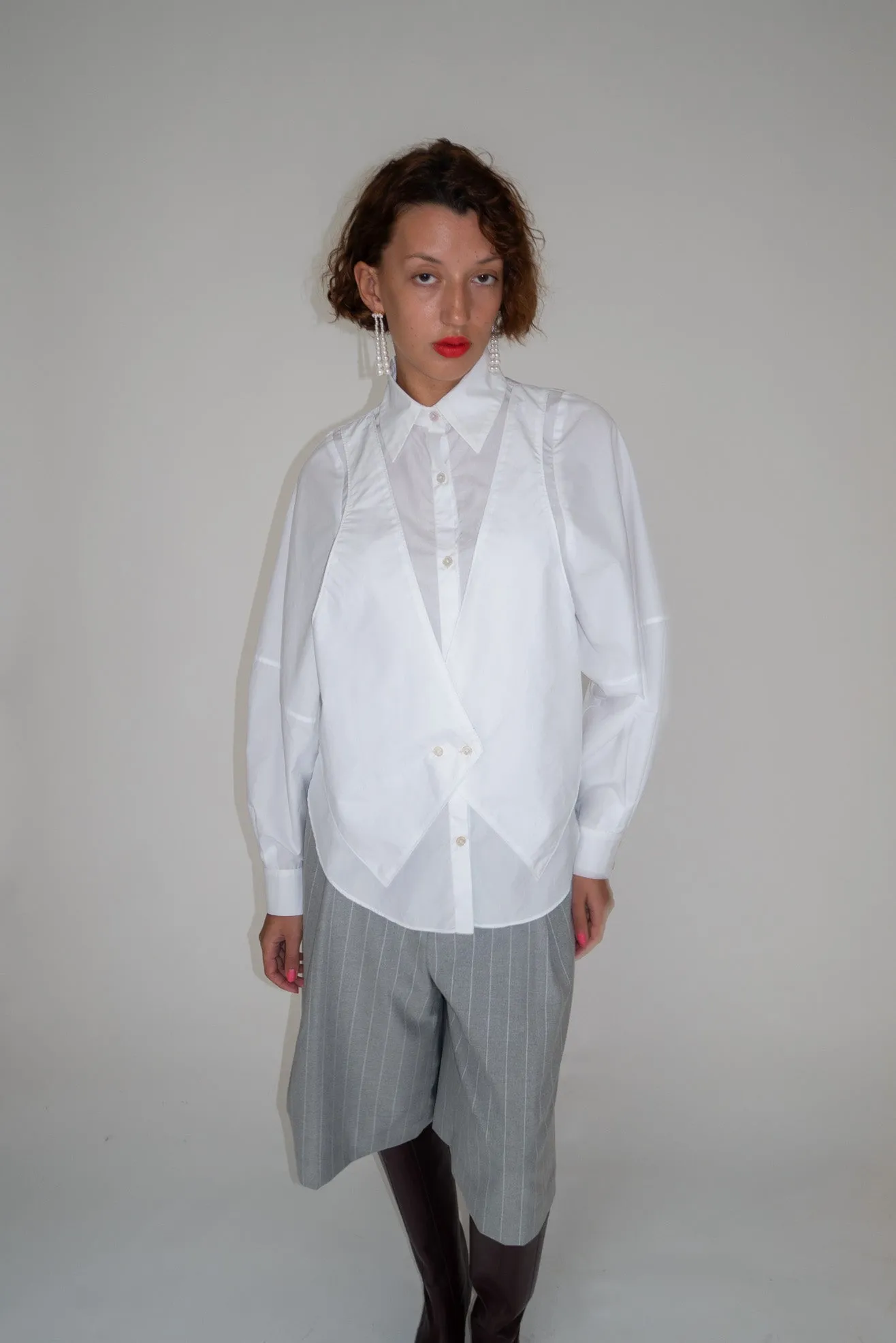 MR. LARKIN, Roberta Vest Shirt, White