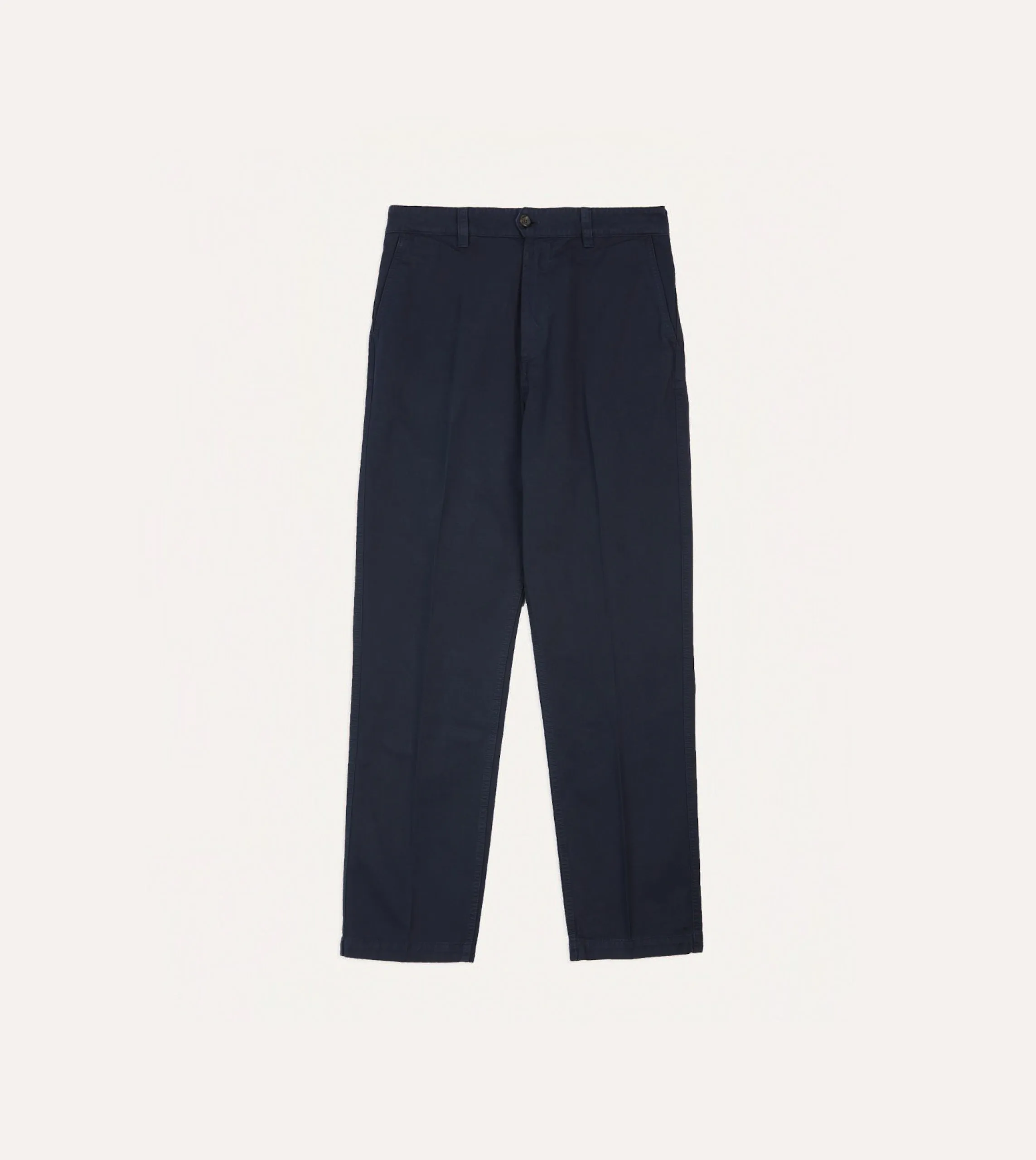 Navy Cotton Flat Front Chino