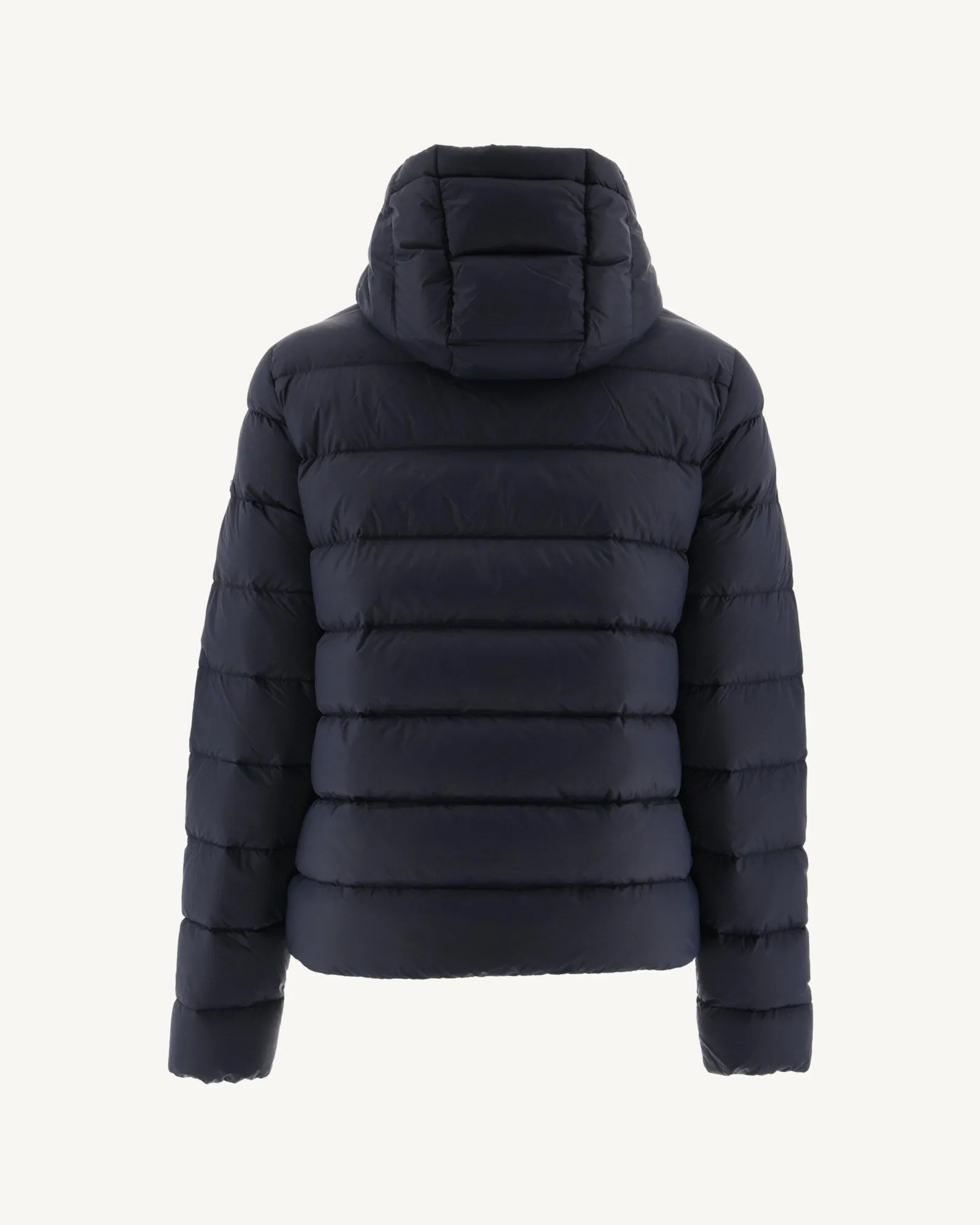 Navy Jane straight hooded puffer jacket